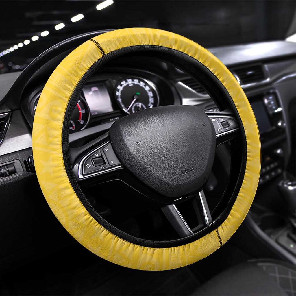 Cook Islands Aitutaki Steering Wheel Cover Polynesian Tribal Tattoo