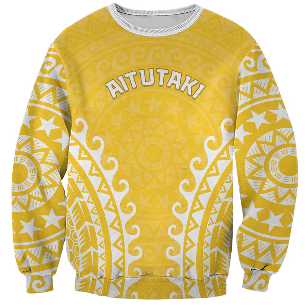 Custom Cook Islands Aitutaki Sweatshirt Polynesian Tribal Tattoo
