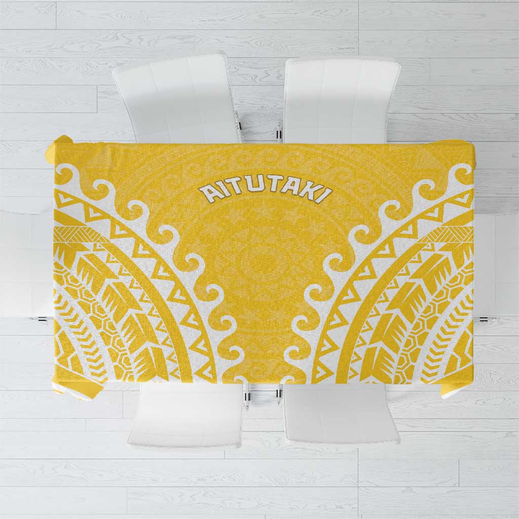 Custom Cook Islands Aitutaki Tablecloth Polynesian Tribal Tattoo