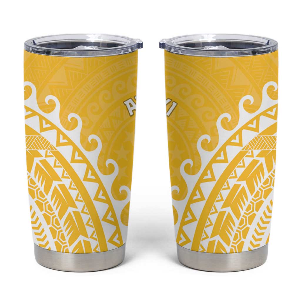 Cook Islands Aitutaki Tumbler Cup Polynesian Tribal Tattoo