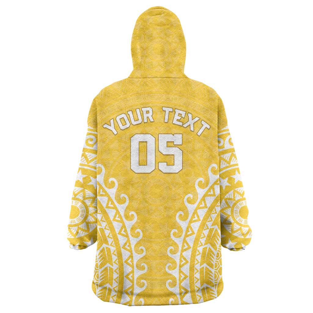 Custom Cook Islands Aitutaki Wearable Blanket Hoodie Polynesian Tribal Tattoo