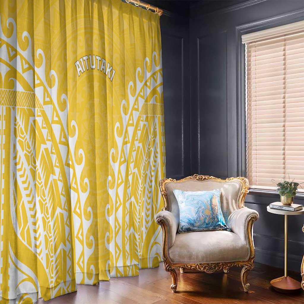 Custom Cook Islands Aitutaki Window Curtain Polynesian Tribal Tattoo