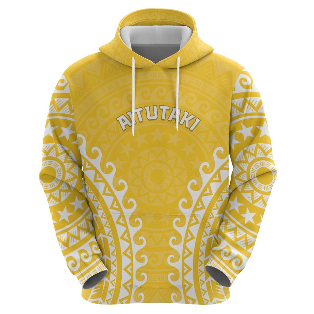 Custom Cook Islands Aitutaki Zip Hoodie Polynesian Tribal Tattoo