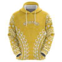 Custom Cook Islands Aitutaki Zip Hoodie Polynesian Tribal Tattoo