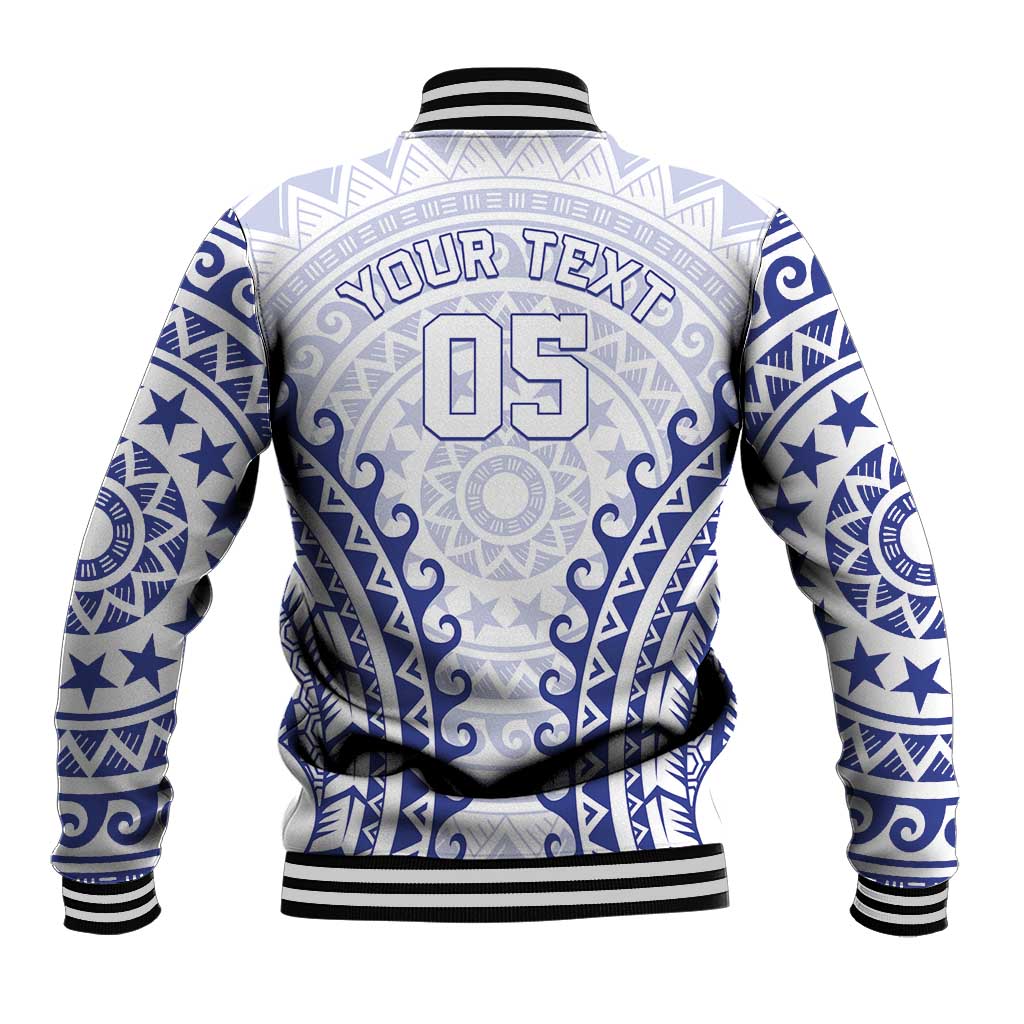 Custom Cook Islands Palmerston Baseball Jacket Polynesian Tribal Tattoo