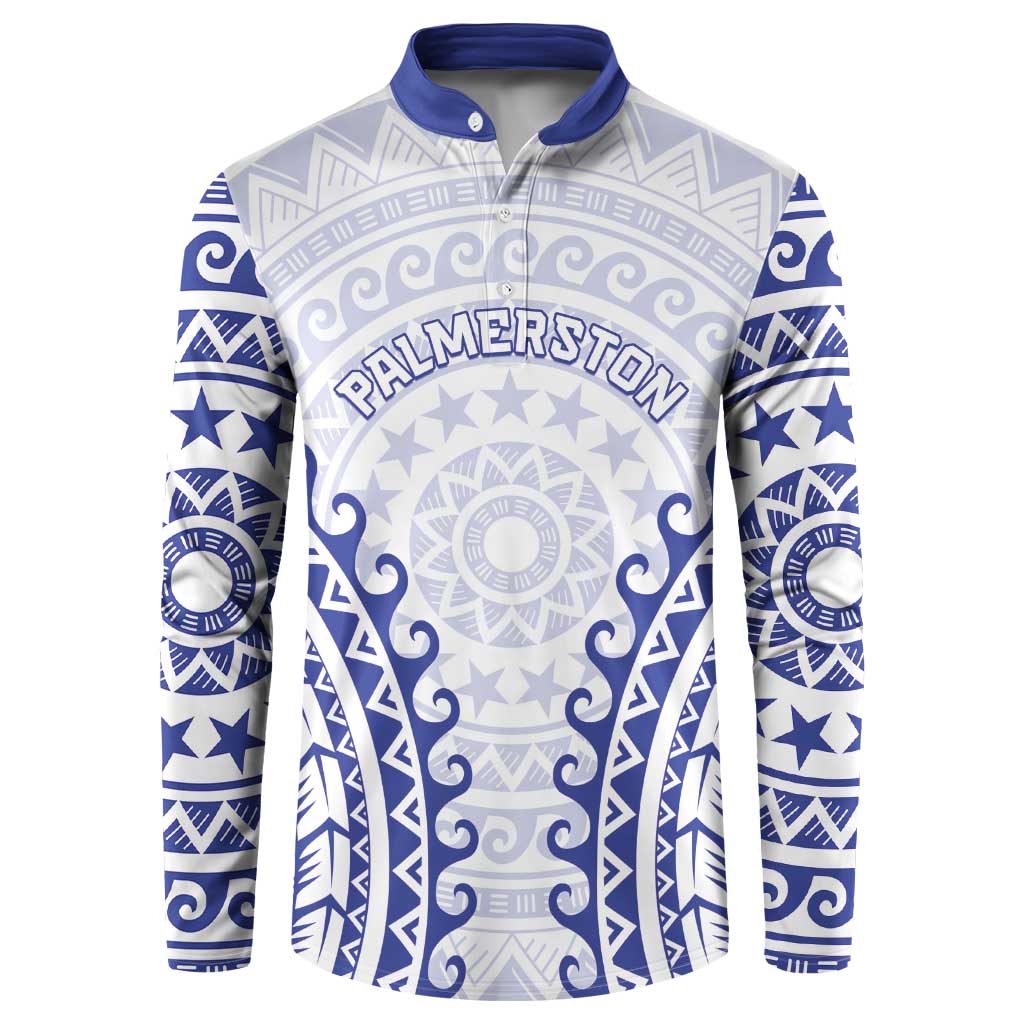 Custom Cook Islands Palmerston Button Sweatshirt Polynesian Tribal Tattoo