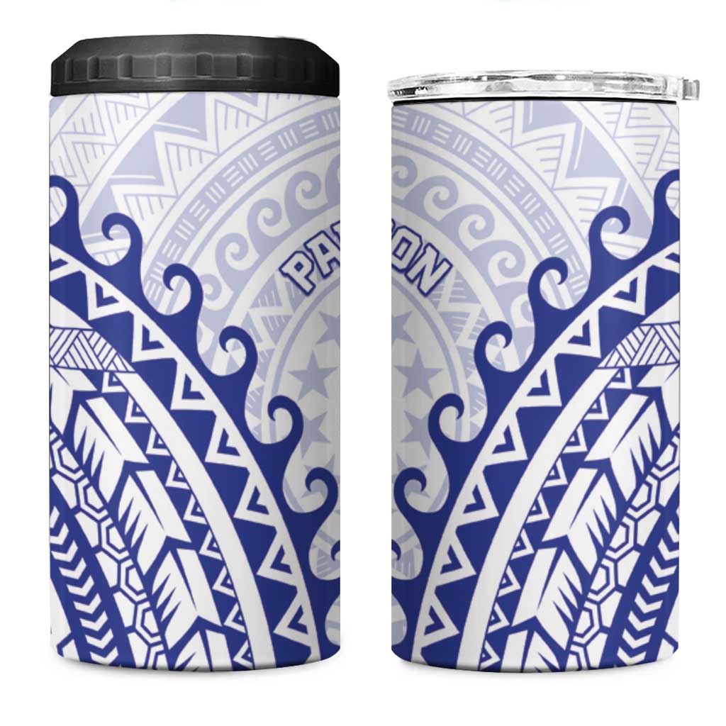 Cook Islands Palmerston 4 in 1 Can Cooler Tumbler Polynesian Tribal Tattoo