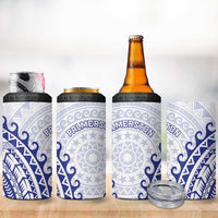 Cook Islands Palmerston 4 in 1 Can Cooler Tumbler Polynesian Tribal Tattoo