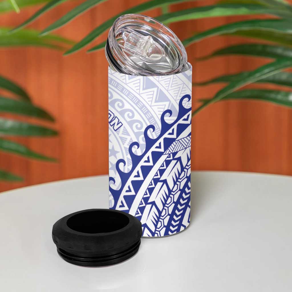 Cook Islands Palmerston 4 in 1 Can Cooler Tumbler Polynesian Tribal Tattoo