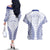 Custom Cook Islands Palmerston Couples Matching Off The Shoulder Long Sleeve Dress and Hawaiian Shirt Polynesian Tribal Tattoo