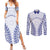 Custom Cook Islands Palmerston Couples Matching Summer Maxi Dress and Long Sleeve Button Shirt Polynesian Tribal Tattoo