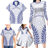 Custom Cook Islands Palmerston Family Matching Long Sleeve Bodycon Dress and Hawaiian Shirt Polynesian Tribal Tattoo