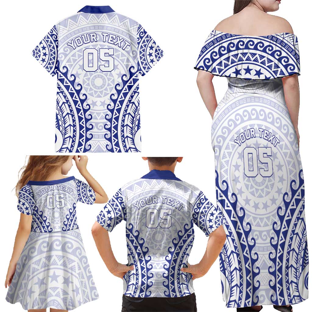 Custom Cook Islands Palmerston Family Matching Off Shoulder Maxi Dress and Hawaiian Shirt Polynesian Tribal Tattoo