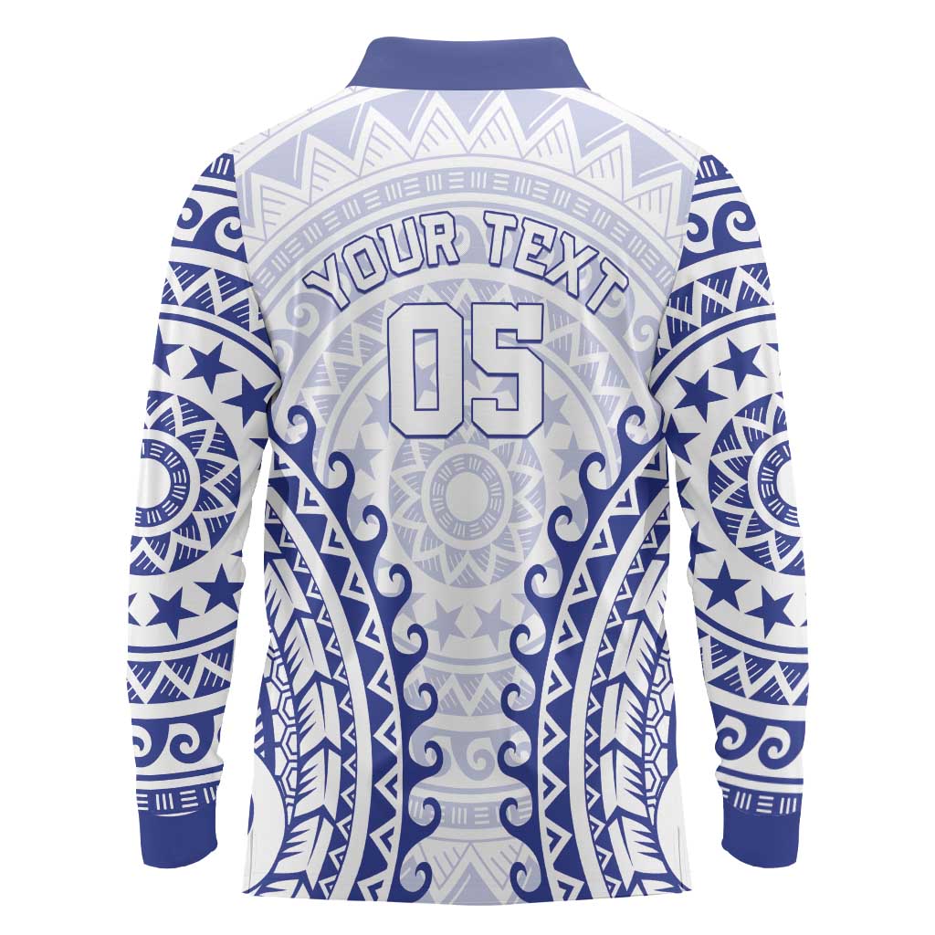 Custom Cook Islands Palmerston Long Sleeve Polo Shirt Polynesian Tribal Tattoo