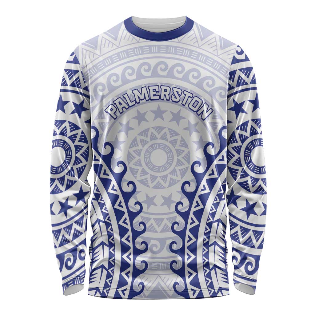 Custom Cook Islands Palmerston Long Sleeve Shirt Polynesian Tribal Tattoo