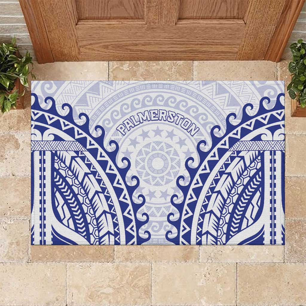 Custom Cook Islands Palmerston Rubber Doormat Polynesian Tribal Tattoo