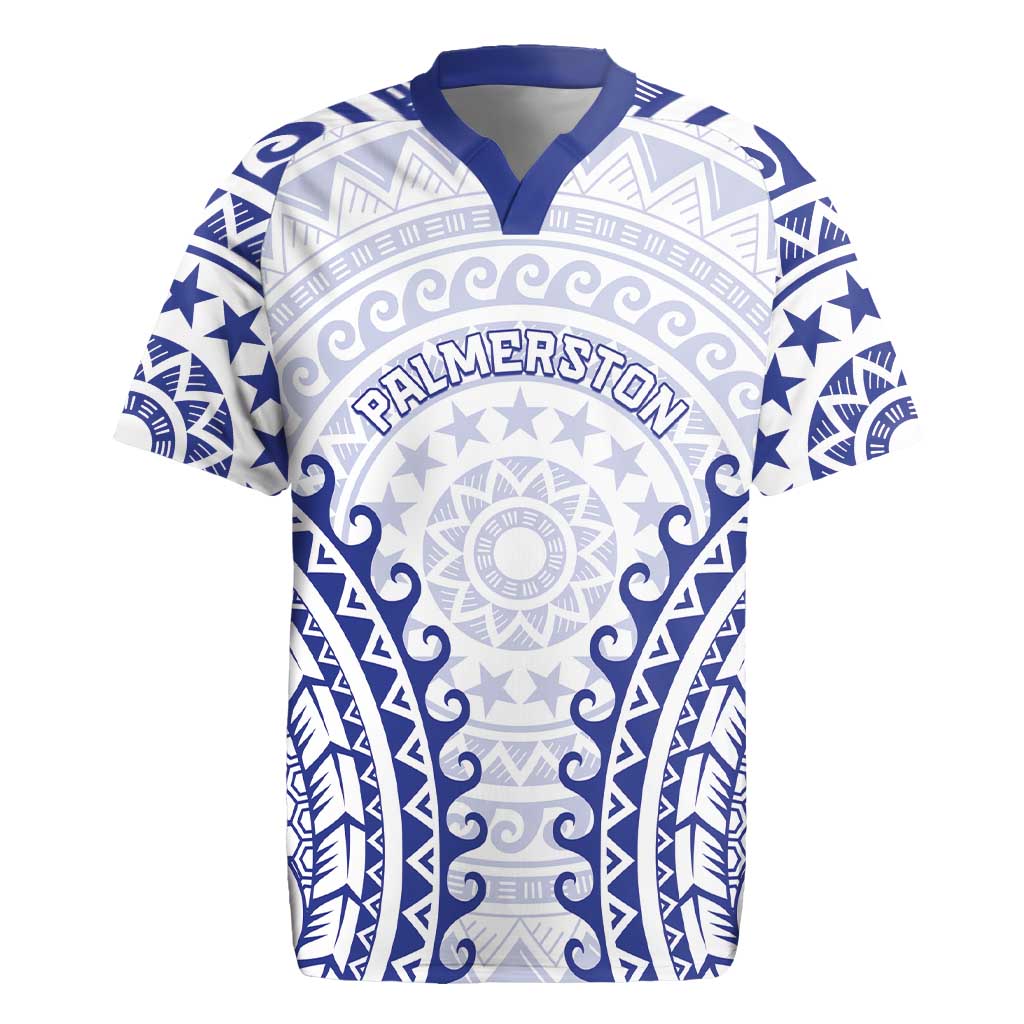 Custom Cook Islands Palmerston Rugby Jersey Polynesian Tribal Tattoo