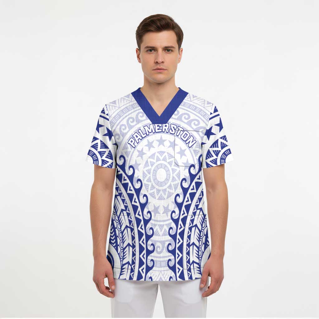 Custom Cook Islands Palmerston Scrub Top Polynesian Tribal Tattoo - Polynesian Pride