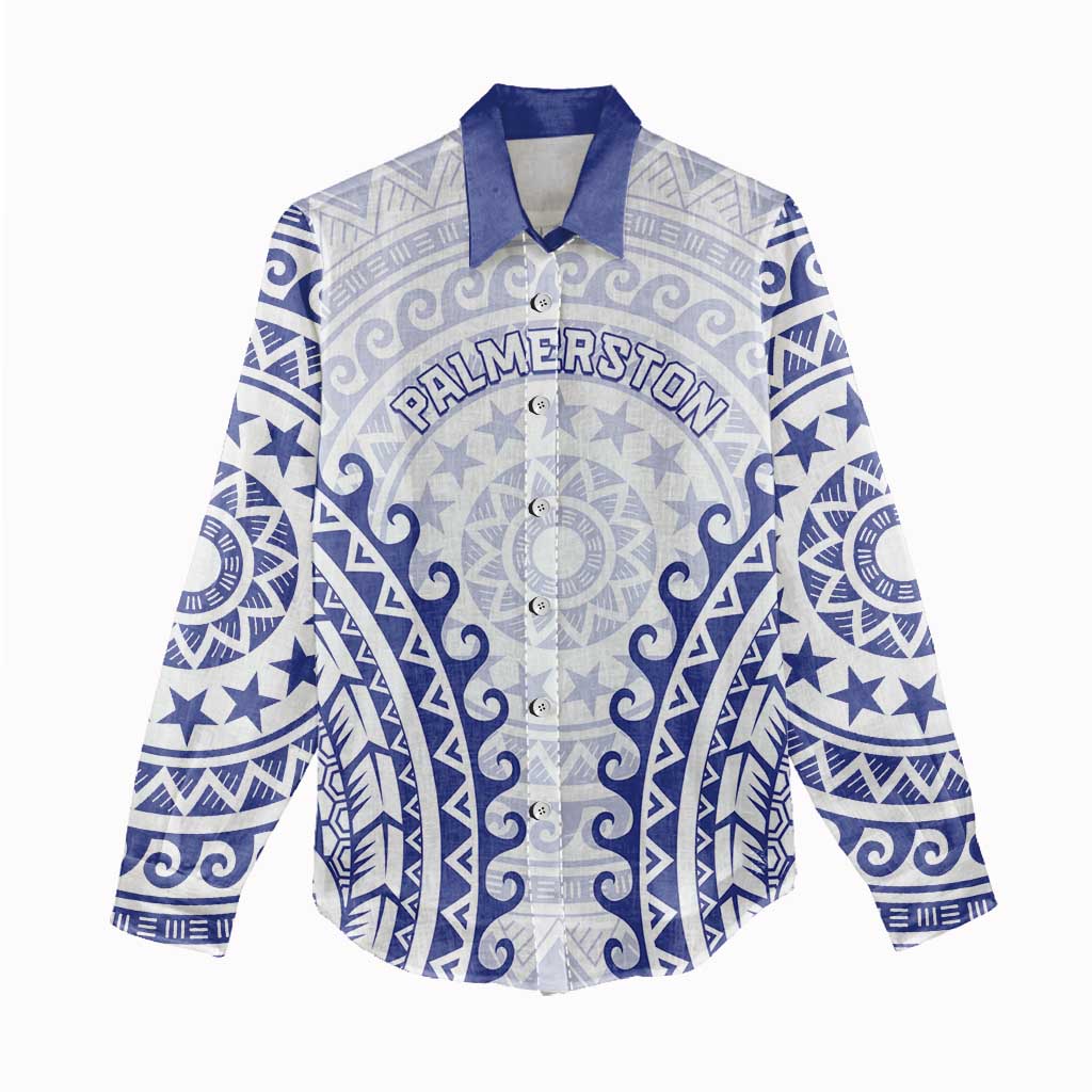 Custom Cook Islands Palmerston Women Casual Shirt Polynesian Tribal Tattoo