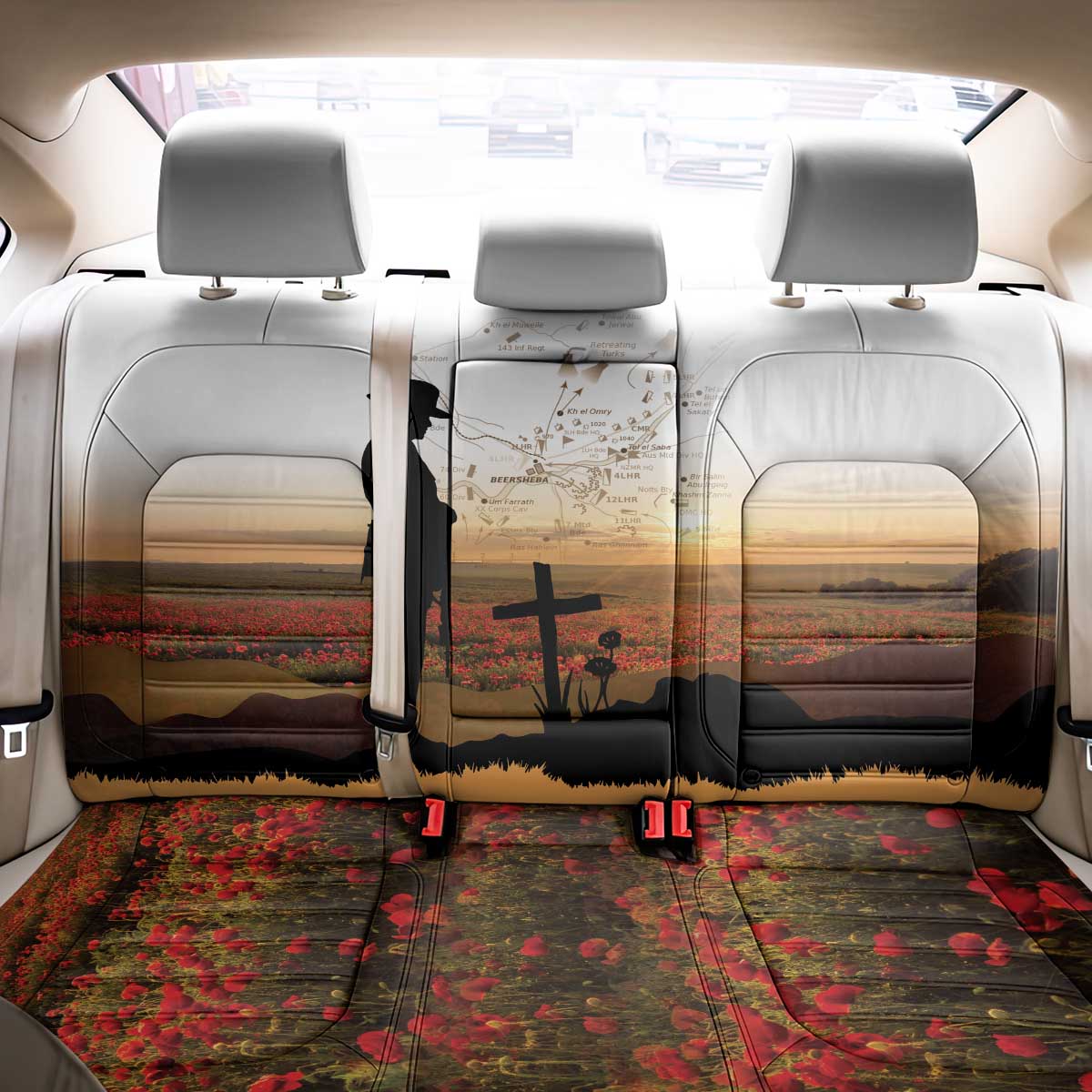 Australia And New Zealand ANZAC Day Back Car Seat Cover Battle Of Beersheba