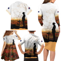 Australia And New Zealand ANZAC Day Family Matching Long Sleeve Bodycon Dress and Hawaiian Shirt Battle Of Beersheba