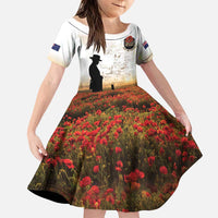 Australia And New Zealand ANZAC Day Family Matching Off Shoulder Maxi Dress and Hawaiian Shirt Battle Of Beersheba LT05 Daughter's Dress Beige - Polynesian Pride