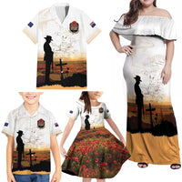 Australia And New Zealand ANZAC Day Family Matching Off Shoulder Maxi Dress and Hawaiian Shirt Battle Of Beersheba LT05 - Polynesian Pride