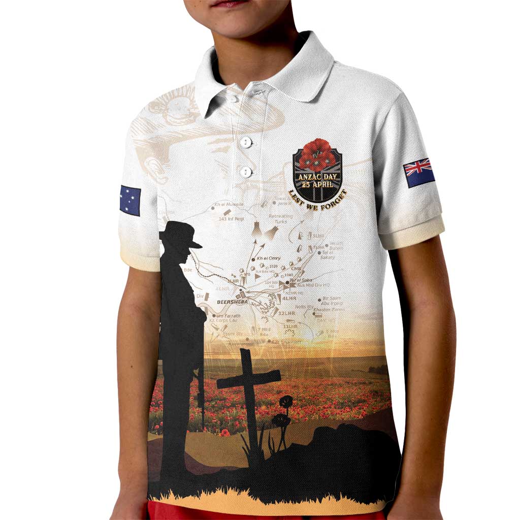 Australia And New Zealand ANZAC Day Kid Polo Shirt Battle Of Beersheba