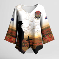 Australia And New Zealand ANZAC Day Kimono Sleeve Blouse Battle Of Beersheba