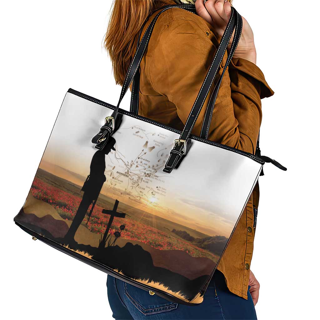 Australia And New Zealand ANZAC Day Leather Tote Bag Battle Of Beersheba