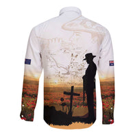 Australia And New Zealand ANZAC Day Long Sleeve Button Shirt Battle Of Beersheba