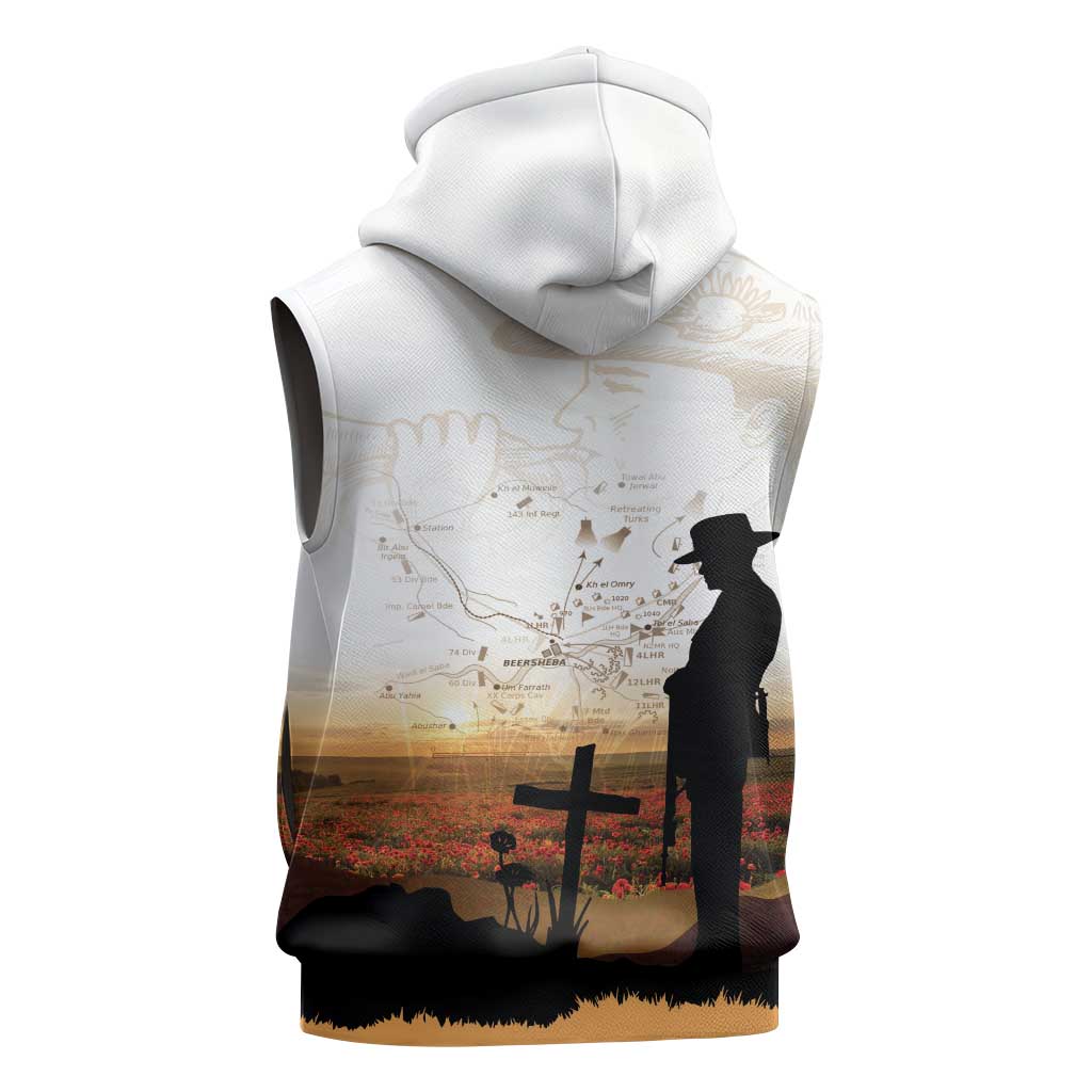Australia And New Zealand ANZAC Day Sleeveless Hoodie Battle Of Beersheba