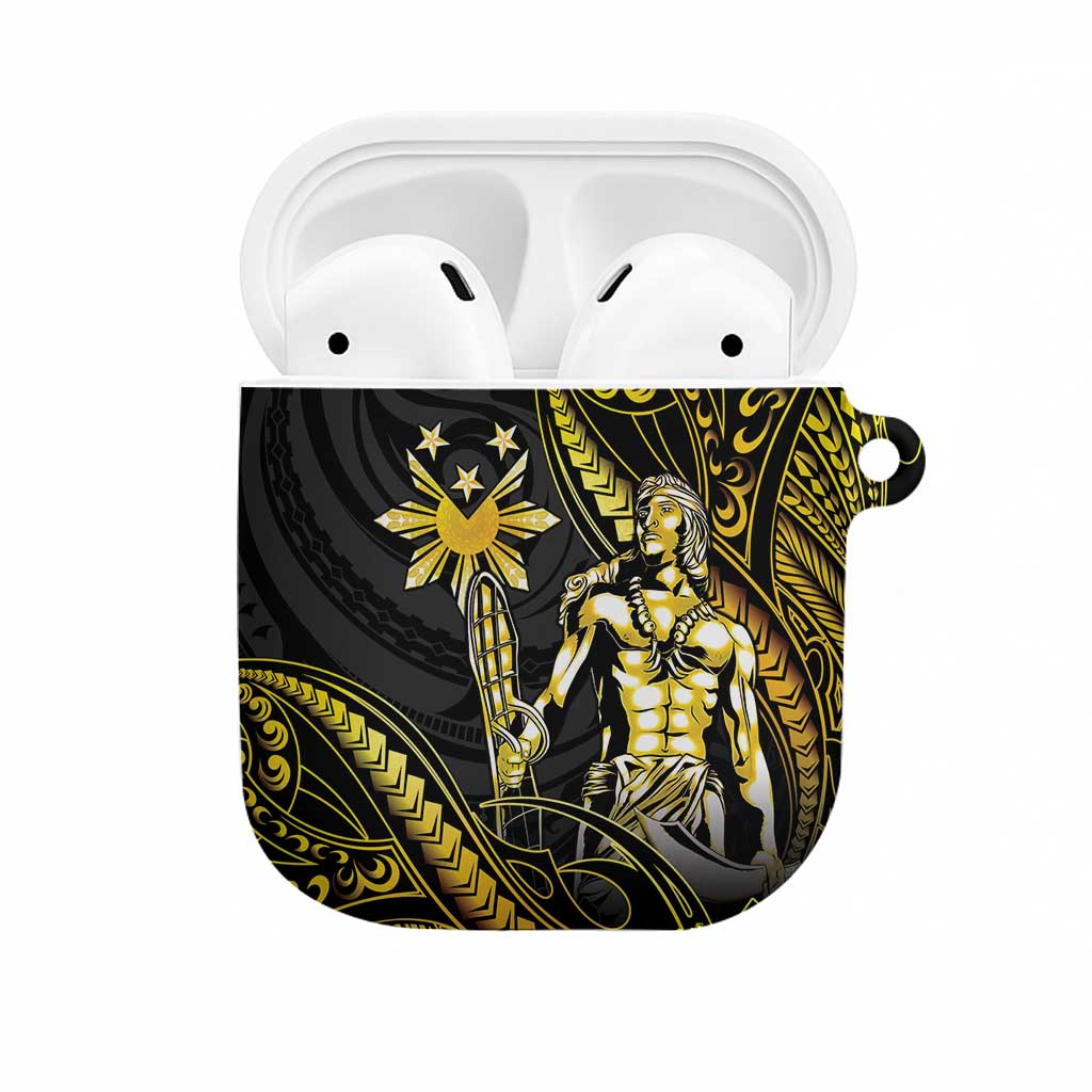 Filipinos Lapu Lapu Hero AirPods Case Gold Polynesian Tribal Tattoo