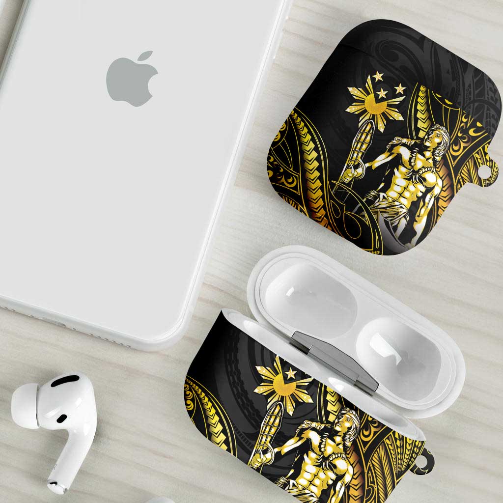 Filipinos Lapu Lapu Hero AirPods Case Gold Polynesian Tribal Tattoo