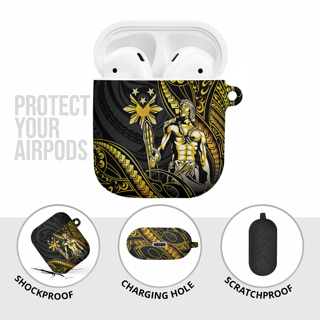 Filipinos Lapu Lapu Hero AirPods Case Gold Polynesian Tribal Tattoo
