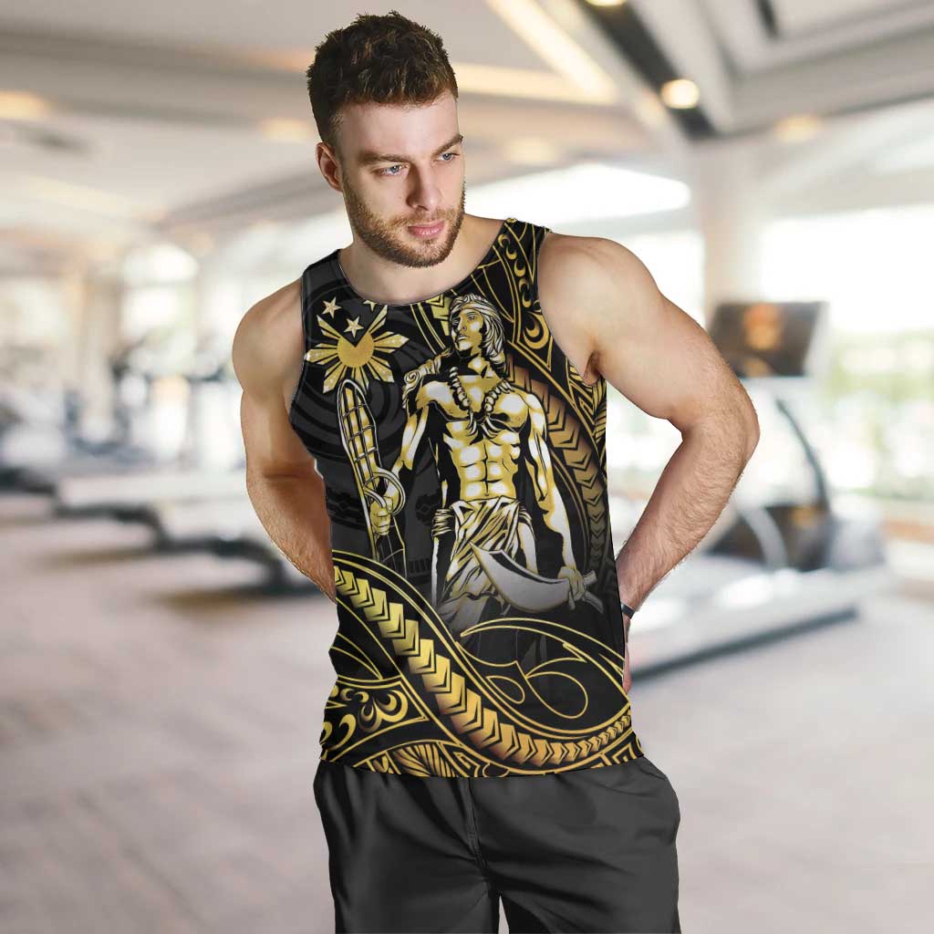 Filipinos Lapu Lapu Hero Men Tank Top Gold Polynesian Tribal Tattoo