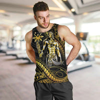 Filipinos Lapu Lapu Hero Men Tank Top Gold Polynesian Tribal Tattoo LT05 Gold - Polynesian Pride