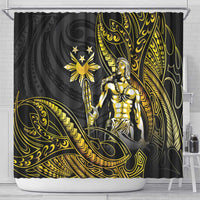 Filipinos Lapu Lapu Hero Shower Curtain Gold Polynesian Tribal Tattoo LT05 - Polynesian Pride