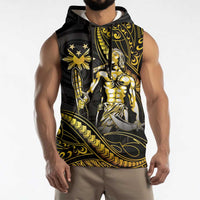 Filipinos Lapu Lapu Hero Sleeveless Hoodie Gold Polynesian Tribal Tattoo