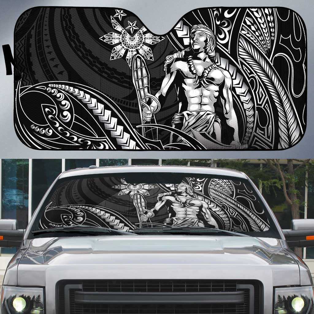 Filipinos Lapu Lapu Hero Auto Sun Shade Black Polynesian Tribal Tattoo