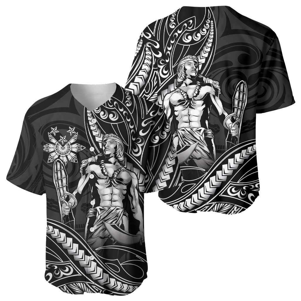Filipinos Lapu Lapu Hero Baseball Jersey Black Polynesian Tribal Tattoo LT05 - Polynesian Pride