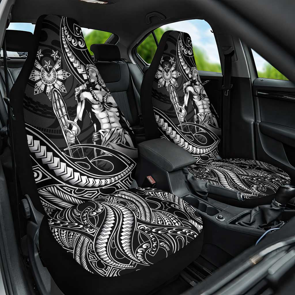 Filipinos Lapu Lapu Hero Car Seat Cover Black Polynesian Tribal Tattoo