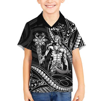 Filipinos Lapu Lapu Hero Family Matching Puletasi and Hawaiian Shirt Black Polynesian Tribal Tattoo LT05 Son's Shirt Black - Polynesian Pride