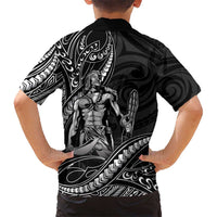 Filipinos Lapu Lapu Hero Kid Hawaiian Shirt Black Polynesian Tribal Tattoo LT05 - Polynesian Pride