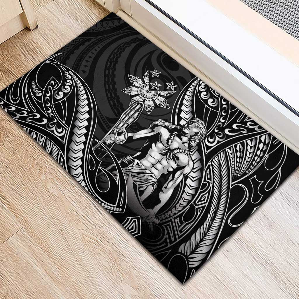 Filipinos Lapu Lapu Hero Rubber Doormat Black Polynesian Tribal Tattoo LT05 - Polynesian Pride