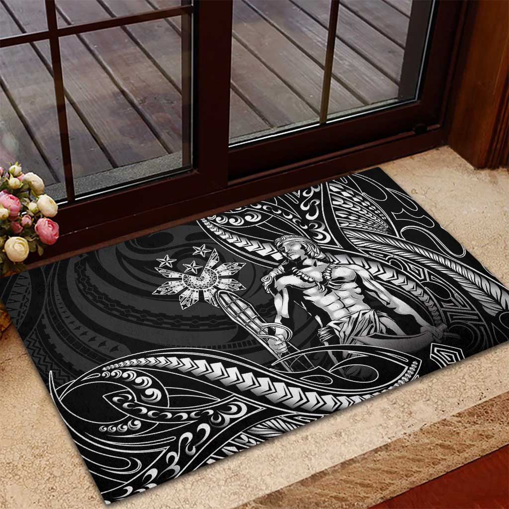 Filipinos Lapu Lapu Hero Rubber Doormat Black Polynesian Tribal Tattoo LT05 - Polynesian Pride