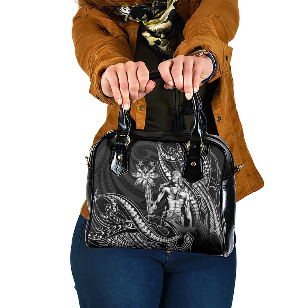 Filipinos Lapu Lapu Hero Shoulder Handbag Black Polynesian Tribal Tattoo LT05 One Size Black - Polynesian Pride