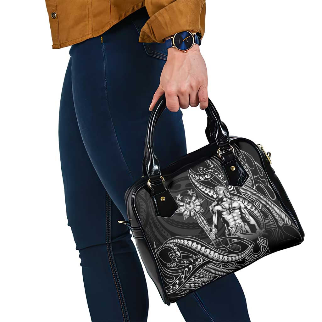 Filipinos Lapu Lapu Hero Shoulder Handbag Black Polynesian Tribal Tattoo LT05 - Polynesian Pride