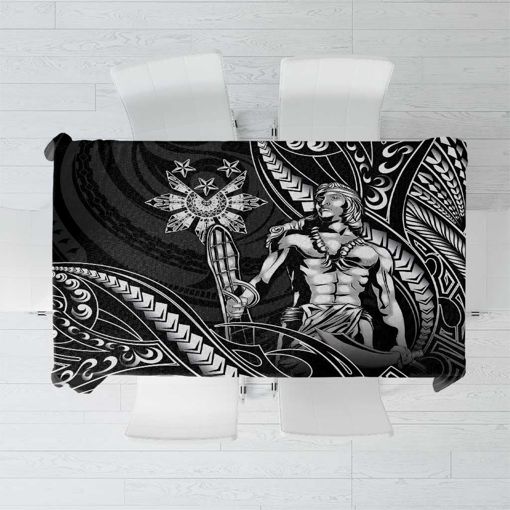 Filipinos Lapu Lapu Hero Tablecloth Black Polynesian Tribal Tattoo