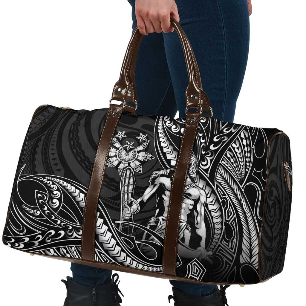 Filipinos Lapu Lapu Hero Travel Bag Black Polynesian Tribal Tattoo